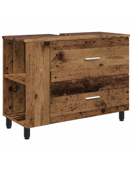 Mobiletto da bagno Legno antico 80 x 35 x 60 cm
