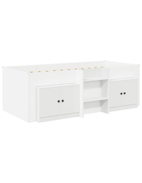 Struttura Letto Loft con Mobile 3 pcs Bianco Legno multistrato