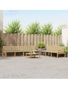 Set di divani da esterno 8 pcs Bianco e Beige