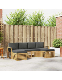 Set divani 6 pcs Bianco e Antracite 249 x 122,5 x 73 cm