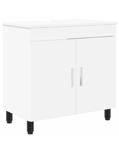Mobiletto da bagno Bianco 60 x 35 x 60 cm Legno ingegnerizzato 2