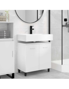 Mobiletto da bagno Bianco 60 x 35 x 60 cm Legno ingegnerizzato