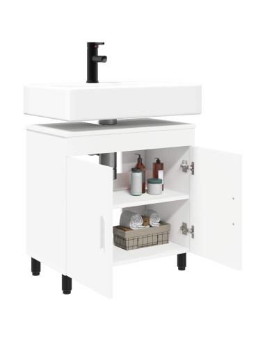Mobiletto da bagno Bianco 60 x 35 x 60 cm Legno ingegnerizzato