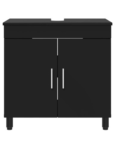 Mobiletto da bagno Nero 60 x 35 x 60 cm Legno ingegnerizzato