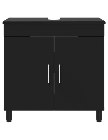 Mobiletto da bagno Nero 60 x 35 x 60 cm Legno ingegnerizzato