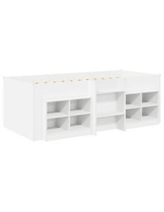 Struttura Letto Loft con Mobile 3 pcs Bianco Legno multistrato 2