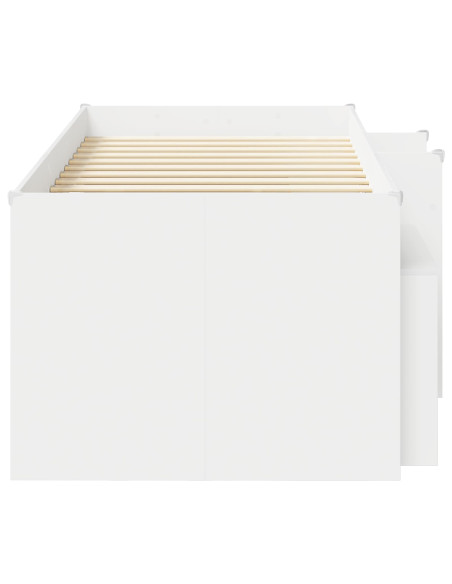 Struttura Letto Loft con Mobile 3 pcs Bianco Legno multistrato