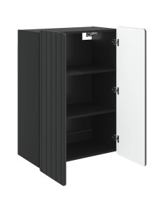 Mobiletto a muro Nero 66 x 34,5 x 92 cm Legno ingegnerizzato 2