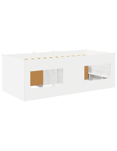Struttura Letto Loft con Mobile 3 pcs Bianco Legno multistrato