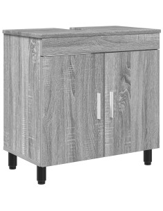 Mobiletto da bagno Sonoma grigio 60 x 35 x 60 cm 2