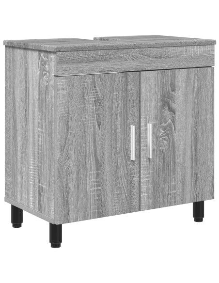 Mobiletto da bagno Sonoma grigio 60 x 35 x 60 cm