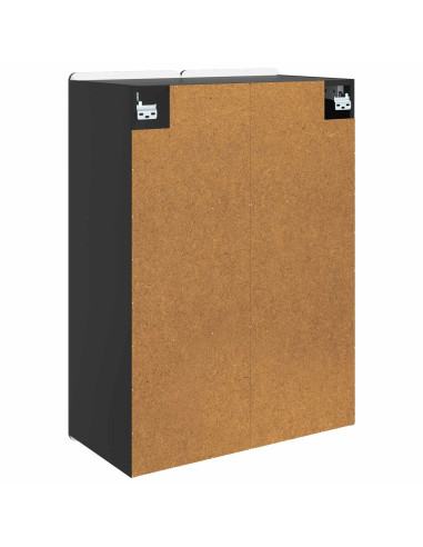 Mobiletto a muro Nero 66 x 34,5 x 92 cm Legno ingegnerizzato