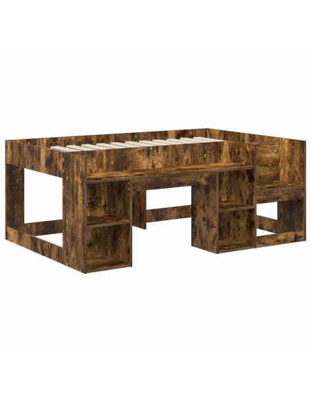 Telaio del letto con storage Rovere Fumo 80 x 160 cm