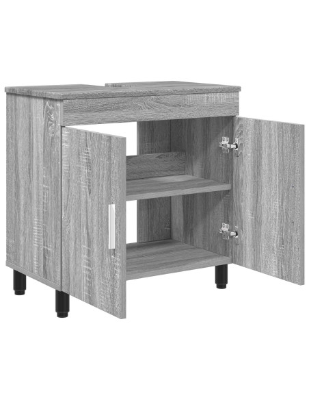 Mobiletto da bagno Sonoma grigio 60 x 35 x 60 cm