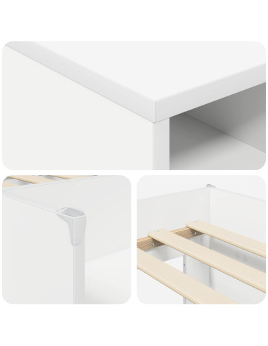 Struttura Letto Loft con Mobile 3 pcs Bianco Legno multistrato