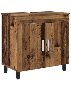 Mobiletto da bagno Legno antico 60 x 35 x 60 cm 2