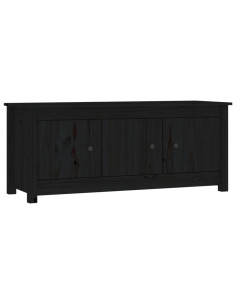 Scarpiera Nera 110x38x45,5 cm in Legno Massello di Pino 2