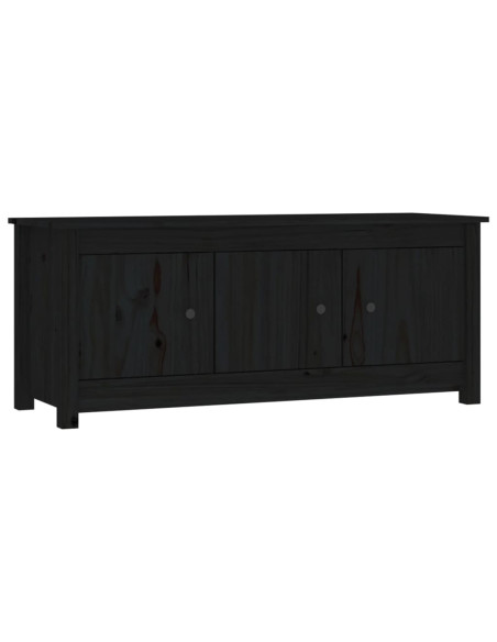 Scarpiera Nera 110x38x45,5 cm in Legno Massello di Pino