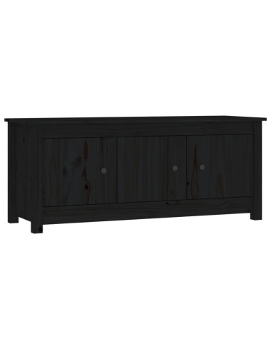 Scarpiera Nera 110x38x45,5 cm in Legno Massello di Pino