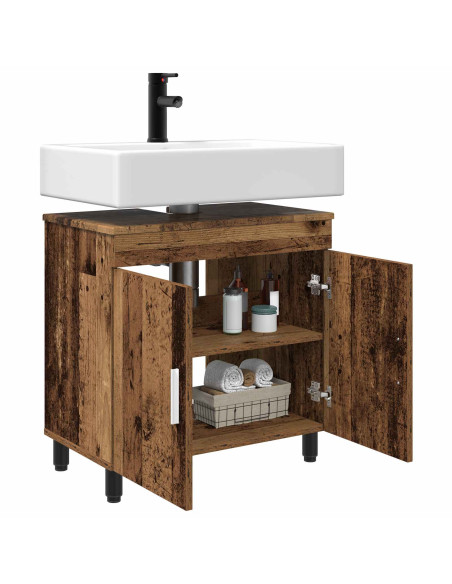 Mobiletto da bagno Legno antico 60 x 35 x 60 cm