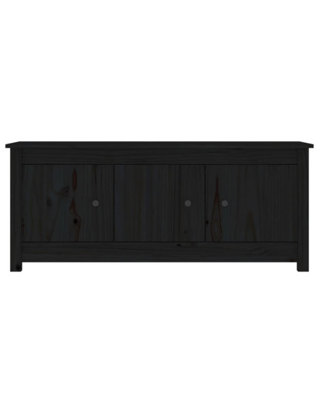 Scarpiera Nera 110x38x45,5 cm in Legno Massello di Pino