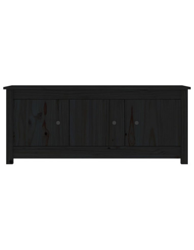 Scarpiera Nera 110x38x45,5 cm in Legno Massello di Pino