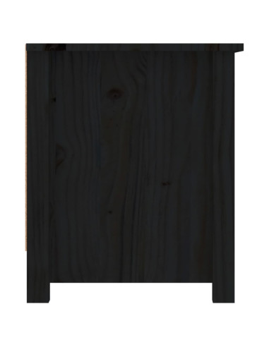 Scarpiera Nera 110x38x45,5 cm in Legno Massello di Pino