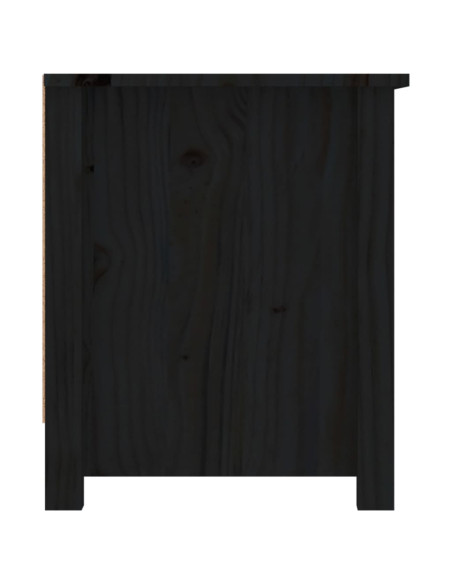 Scarpiera Nera 110x38x45,5 cm in Legno Massello di Pino