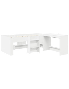 Struttura del Letto con Scrivania Bianco 90 x 200 cm 2