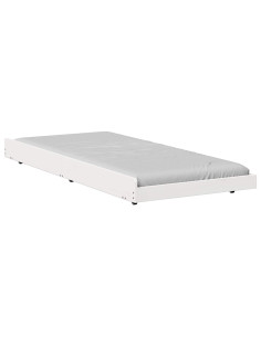 Struttura del letto Bianco 75 x 190 cm Pino massello 2