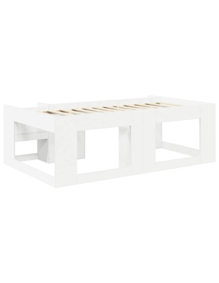 Telaio del letto con storage Bianco 90 x 190 cm