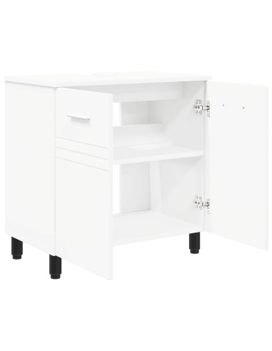 Mobiletto da bagno Bianco 60 x 35 x 60 cm Legno ingegnerizzato