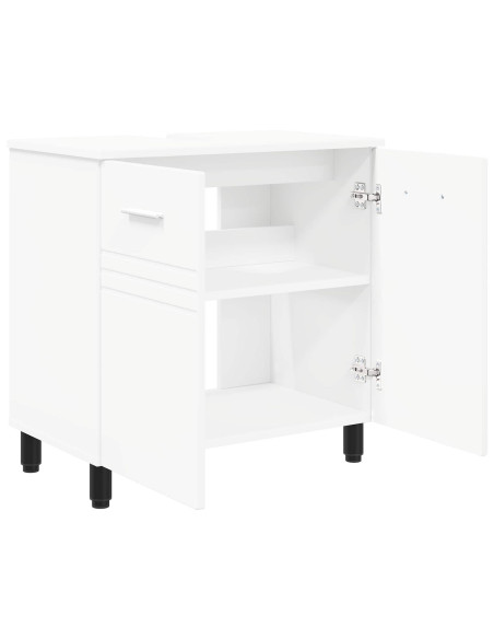 Mobiletto da bagno Bianco 60 x 35 x 60 cm Legno ingegnerizzato