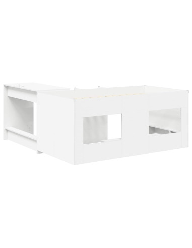 Letto alto per bambini con scrivania Bianco 80 x 160 cm