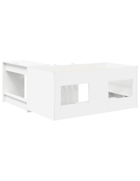 Letto alto per bambini con scrivania Bianco 80 x 160 cm