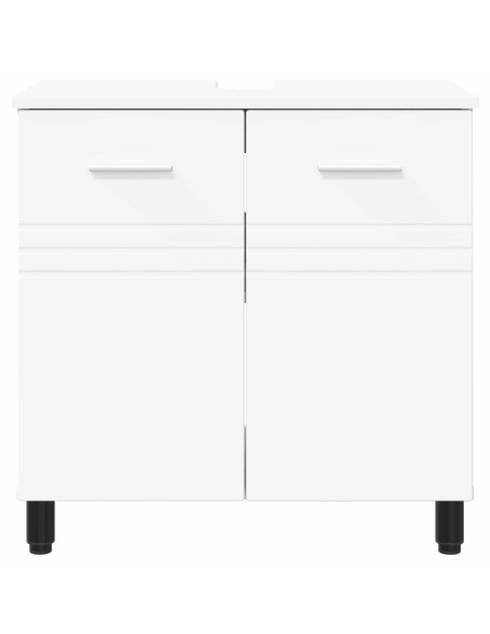 Mobiletto da bagno Bianco 60 x 35 x 60 cm Legno ingegnerizzato
