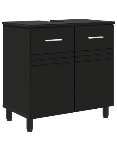 Mobiletto da bagno Nero 60 x 35 x 60 cm Legno ingegnerizzato