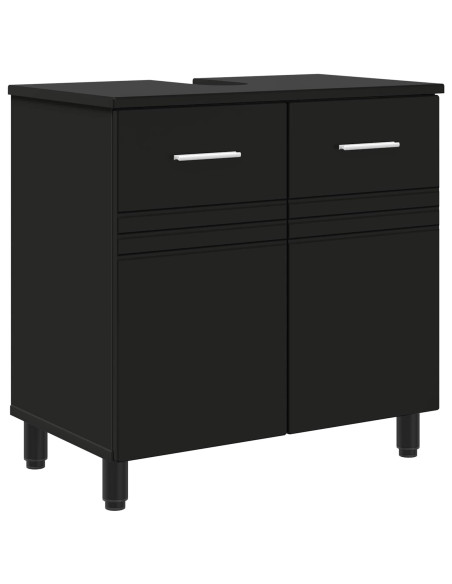 Mobiletto da bagno Nero 60 x 35 x 60 cm Legno ingegnerizzato
