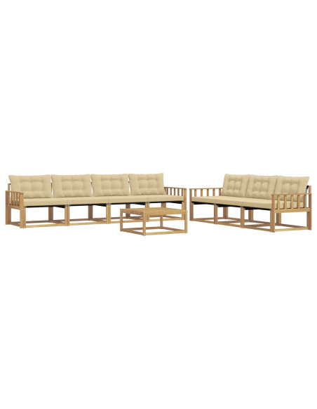 Set di divani da esterno 8 pcs Bianco e Beige