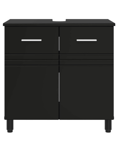 Mobiletto da bagno Nero 60 x 35 x 60 cm Legno ingegnerizzato