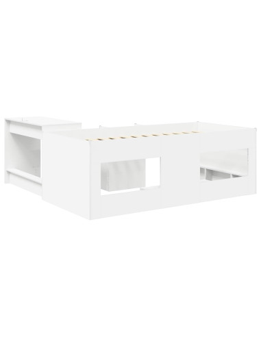 Letto alto per bambini con scrivania Bianco 75 x 190 cm