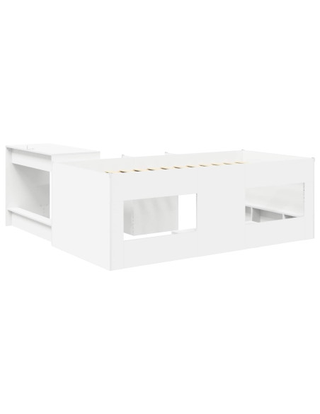 Letto alto per bambini con scrivania Bianco 75 x 190 cm