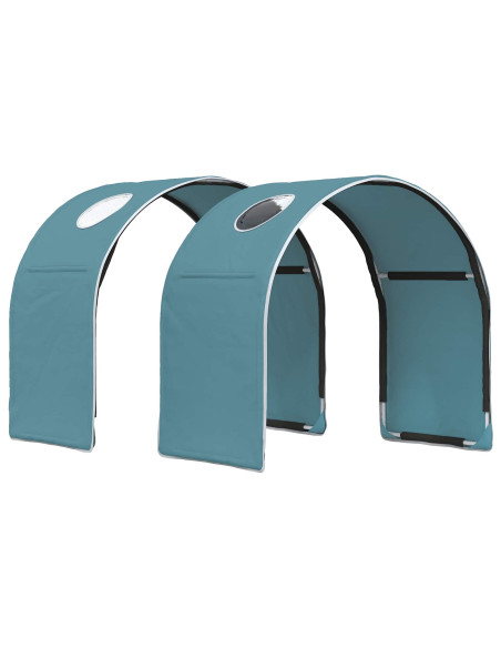 Letto con Tunnel 4 pcs Bianco e azzurro Legno ingegnerizzato