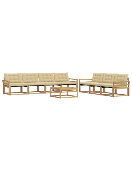 Set di divani da esterno 8 pcs Bianco e Beige