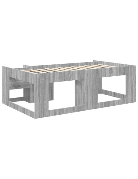 Telaio del letto con storage Sonoma grigio 90 x 190 cm