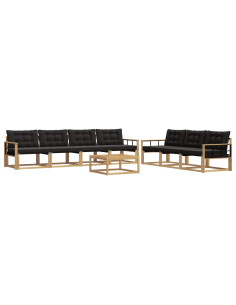 Set di divani da esterno 8 pcs Bianco e nero 2