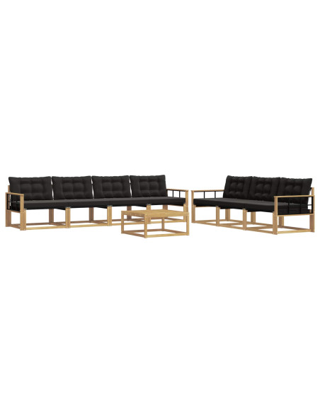 Set di divani da esterno 8 pcs Bianco e nero