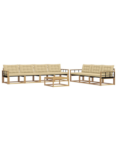 Set di divani da esterno 8 pcs Bianco e Beige