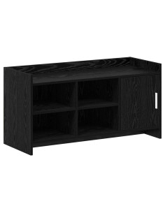 Mobile per scarpe con porta Rovere Nero 100 x 39,5 x 51 cm