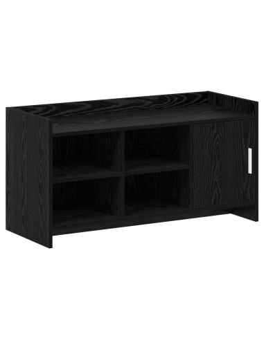 Mobile per scarpe con porta Rovere Nero 100 x 39,5 x 51 cm